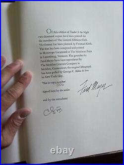 LEC Limited Editions Club TENDER IS THE NIGHT, signed by illustrator, LEC letter