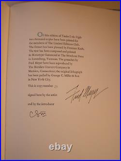LEC Limited Editions Club TENDER IS THE NIGHT, signed by illustrator, LEC letter