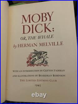 Moby Dick 1943 Signed by Illustrator Limited Editions Club- Herman Melville