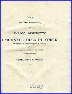 Monsignor Cesarini DIARIO PER L'ANNO MDCCLXXXVIII DI EENRICO BENEDETTO CARDINALE