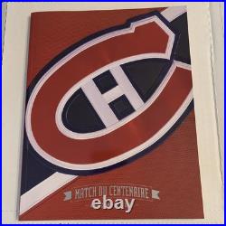 NHL Montreal Canadiens Match Du Centenaire centennial 2009 limited edition BOOK