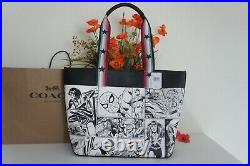 NWT Coach 2835 Marvel Jes Tote With Comic Book Print Canvas & Leather Tote $398