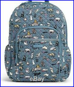 NWT VERA BRADLEY Cats Meow Iconic Campus Backpack Book Bag New with Tags