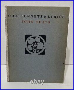 ODES SONNETS & LYRICSOF By JOHN KEATS Limited Edition To 450 Copies 1924 HC