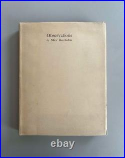 Observations' First Edition Book 1926 by Max Beerbohm Signed
