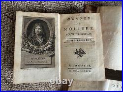 Oeuvres de Moliere, Nouvelle Edition. Set of 7 Small Leather-Bound Books 1784