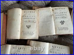 Oeuvres de Moliere, Nouvelle Edition. Set of 7 Small Leather-Bound Books 1784