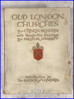 Old London Churches by Canon Benham Antique Leather Book Architecture England