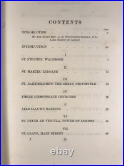 Old London Churches by Canon Benham Antique Leather Book Architecture England
