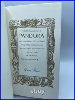 Pandora by Anne Rice (First Edition) Limited Edition in Slipcase #9/250 Signed