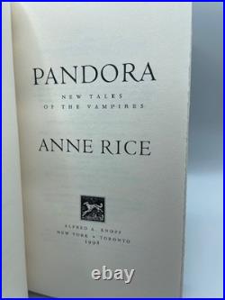 Pandora by Anne Rice (First Edition) Limited Edition in Slipcase #9/250 Signed