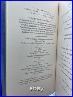Pandora by Anne Rice (First Edition) Limited Edition in Slipcase #9/250 Signed