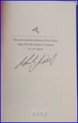 Philip Roth Exit Ghost Signed Limited Edition Book