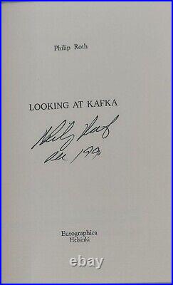 Philip Roth Signed Looking At Kafka Limited Copy Edition Book