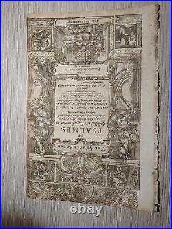RARE-1623-The Book of Psalmes in English Metre-Title Page-Woodcuts-Sternhold-Ho