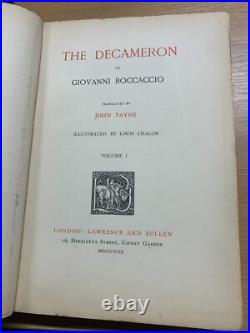 Rare 1893 G Boccaccio The Decameron Limited Edition Vols 1 & 2 Books (ev5) Rare 1893 G Boccaccio The Decameron Limited Edition Vols 1 & 2 Books (ev5)