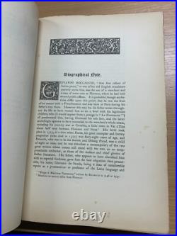 Rare 1893 G Boccaccio The Decameron Limited Edition Vols 1 & 2 Books (ev5) Rare 1893 G Boccaccio The Decameron Limited Edition Vols 1 & 2 Books (ev5)