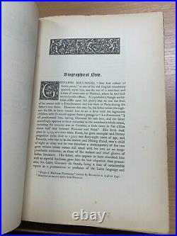 Rare 1893 G Boccaccio The Decameron Limited Edition Vols 1 & 2 Books (ev5)