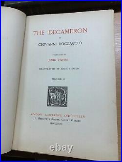 Rare 1893 G Boccaccio The Decameron Limited Edition Vols 1 & 2 Books (ev5)