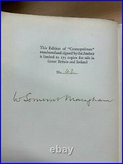 Rare 1936 W Somerset Maugham Signed Limited Edition Cosmopolitans Book (p5)