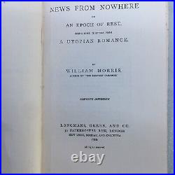 Rare Book William Morris News from Nowhere or Epoch of Rest 1st Edition 1910 11
