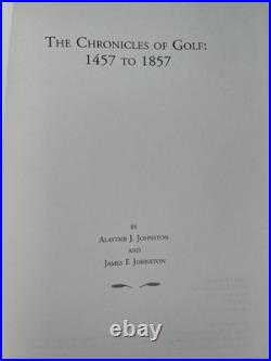 Rare Chronicles Of Golf Book 1457-1857 SIGNED LIMITED EDITION #255
