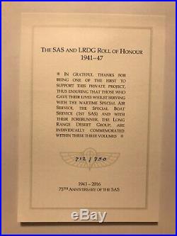 Rare SAS & LRDG Roll of Honour 1941-47, First Edition / Ltd Ed Number 712 Of 750