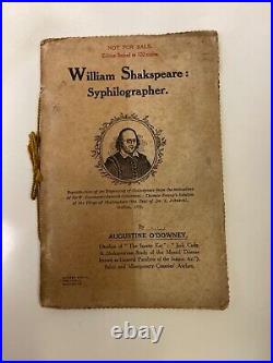 Rare William Shakespeare Syphilographer Limited Edition book Augustine O'Downey