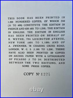 Rare art book 1930's numbered limited 1st edition Picasso coloured pochoirs Rare art book 1930's numbered limited 1st edition Picasso coloured pochoirs