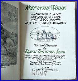 Rolf In The Woods, Ernest Thompson Seton, 1911 Leather Bound First Edition Book