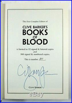 SIGNED LIMITED ED Clive Barker's Books of Blood 2001 Leather-bound SC Stealth