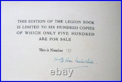 SIGNED & Ltd 600 The Legion Book (1929-1st) H Cotton Minchin Private Printing