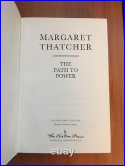 SIGNED MARGARET THATCHER EASTON PRESS 2 Vols Path Power Downing Street FINE