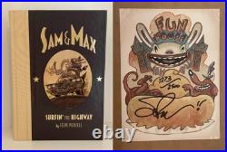 SIGNED & RARE Sam & Max Surfin' The Highway Anniversary Hardcover, Steve Purcell