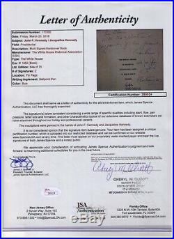 Scarce John & Jackie Kennedy Autograph Signed Ltd Ed'62 WH Xmas Book JSA LOA NR