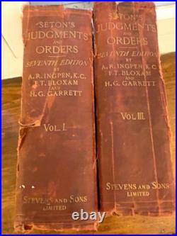 Seton's Judgments and Orders 7th Ed Vol I & III Hardcover Ingpen Bloxam