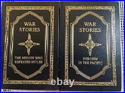 Signed Easton Press War Stories 2 Volume Matched Set Oliver North Free Ship