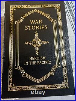 Signed Easton Press War Stories 2 Volume Matched Set Oliver North Free Ship