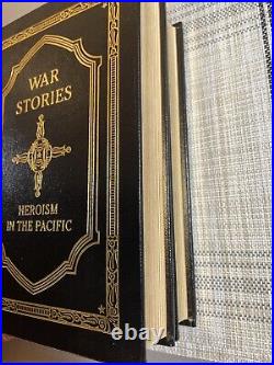 Signed Easton Press War Stories 2 Volume Matched Set Oliver North Free Ship