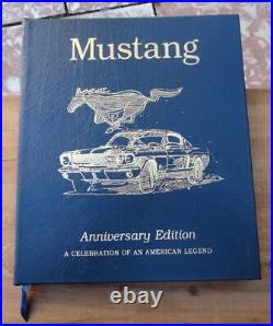Signed MUSTANG ANNIVERSARY LIMITED EDITION Leather Book CARROLL SHELBY 1996
