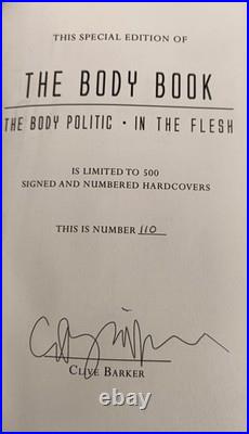 Signed & Numbered Clive Barker The Body Book Dark Regions Press #110/500