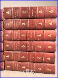 Sir Walter Scott THE WAVERLY NOVELS Antique Leather Book Lot Set of 25 LE 1250