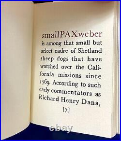 SmallPAXweber Miniature Book, Ash Ranch Press, 1989, 1 of 26 DELUXE Copies, DOGS