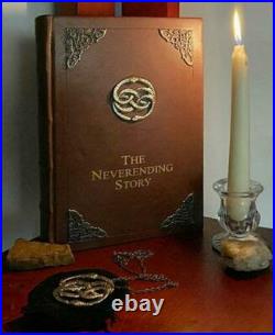 THE NEVERENDING STORY HANDMADE LEATHER HC with FREE AURYN NECKLACE Color Illus