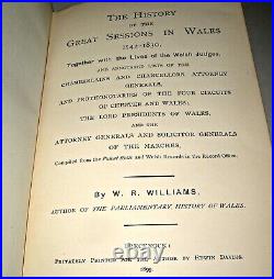 The History Of The Great Sessions In Wales 1542-1830, W. R. Williams 1899 Ltd Ed