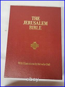 The Jerusalem Bible Illustrations by Salvador Dali 1970 Leather Hardcover BOX