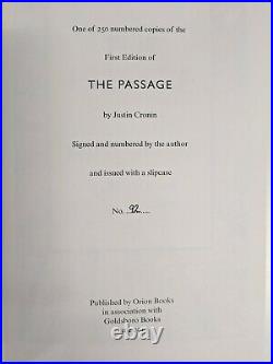 The Passage By Justin Cronin Limited Edition Slipcase 1st Edition Signed Book