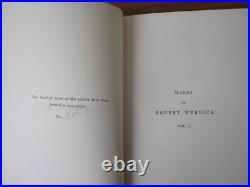 The Poetical Works of Robert Herrick 2 volumes 1891 limited edition