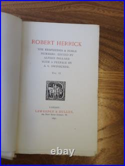 The Poetical Works of Robert Herrick 2 volumes 1891 limited edition