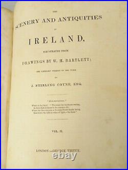 The Scenery And Antiquities Of Ireland Vol I, II Antique Book W H Bartlett 1840s